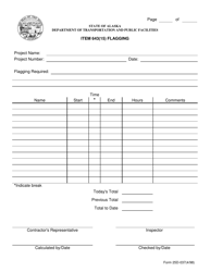 Document preview: Form 25D-37 Traffic Item 643(15) Flagging - Alaska