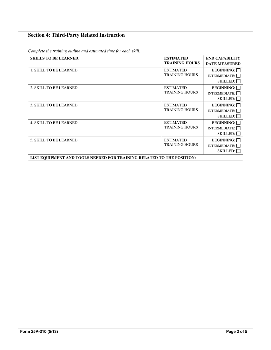 Form 25A-310 Dotpf Training Program Request - Alaska, Page 3