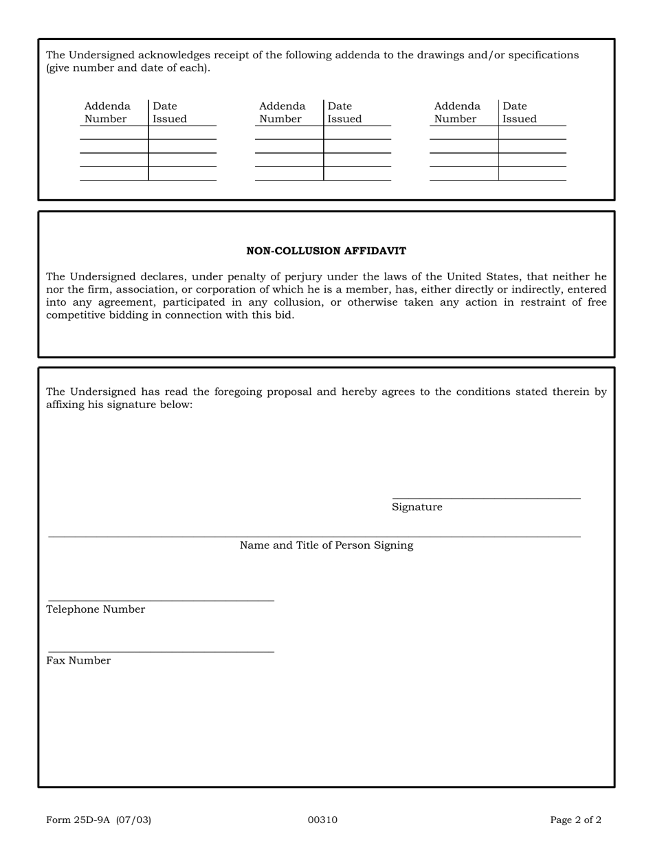 Form 25D-9A Building Proposal - Alaska, Page 2