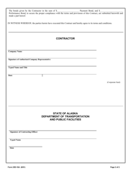 Form 25D-10A Construction Contract (Aviation) - Alaska, Page 2