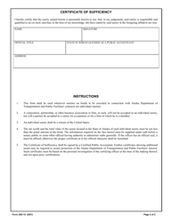 Form 25D-15 Affidavit of Individual Surety - Alaska, Page 2