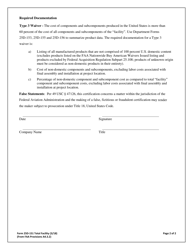 Form 25D-151 Certificate of Buy American Compliance for Total Facility - Alaska, Page 2