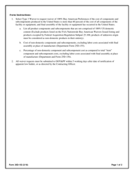 Form 25D-153 Buy American Request for Type 3 Waiver - Alaska, Page 2
