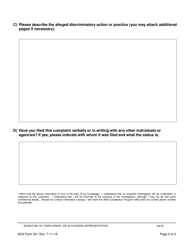 ADA Form 201 Ada Complaint Form - Alaska, Page 2