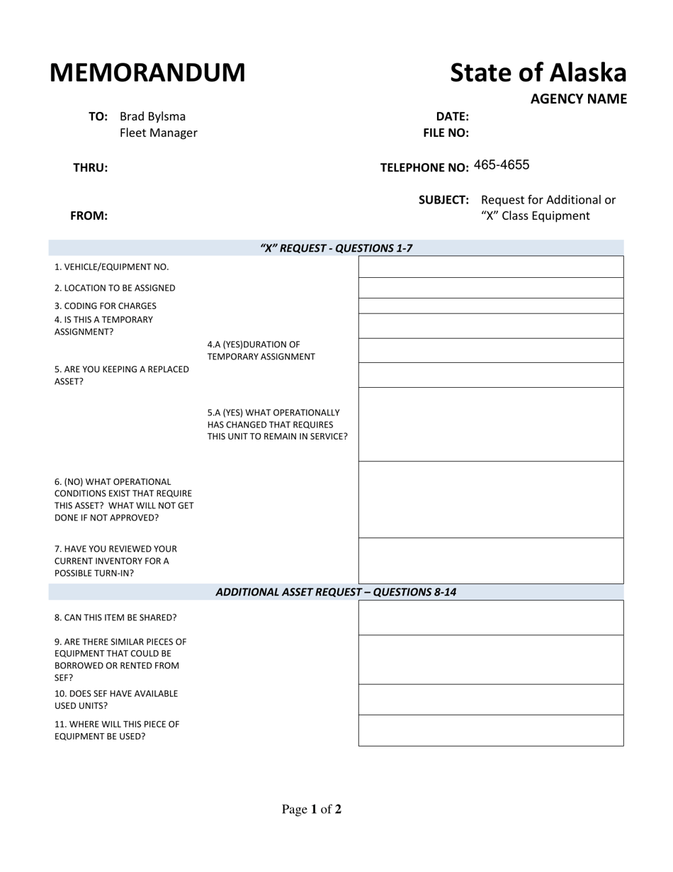 Add and Wx Request Form - Alaska, Page 1
