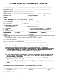 Document preview: Sef Check out/In and Assignment Relocation Sheet - Alaska