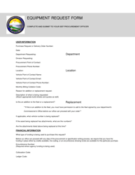 Document preview: Equipment Request Form - Alaska