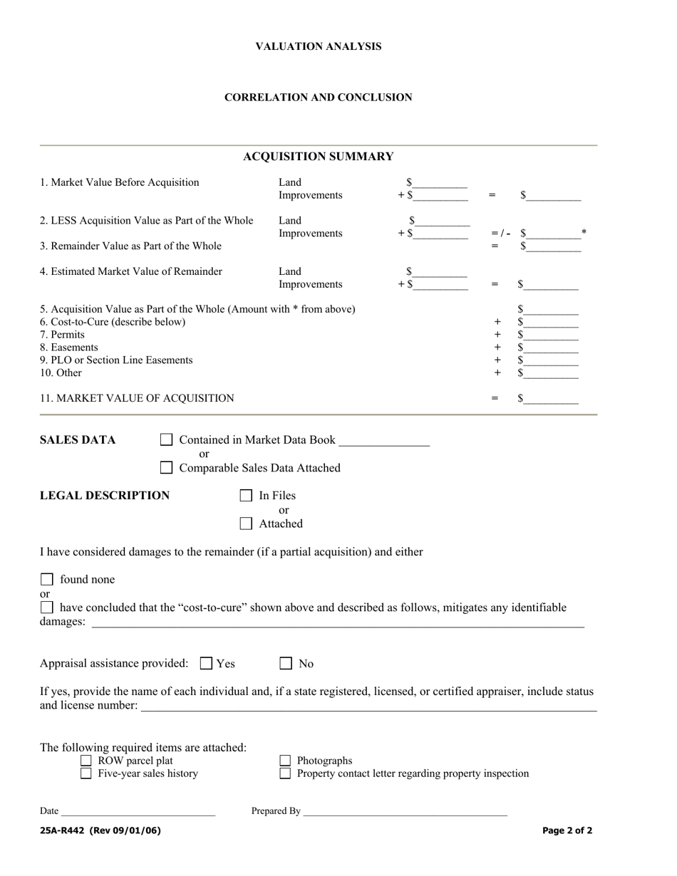 Form 25A-R442 Value Finding Report - Alaska, Page 2
