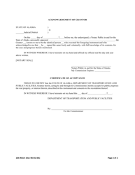 Form 25A-R618 Warranty Deed (Standard/Partial Property/Controlled Access With Frontage Road) - Alaska, Page 2