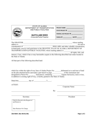 Form 25A-R640 Quitclaim Deed (Corporate/Partial Property) - Alaska