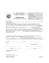 Form 25A-R624 Warranty Deed (Corporate/No Taking/Controlled Access) - Alaska