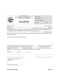 Form 25A-R635 Quitclaim Deed (Standard/Partial Property) - Alaska
