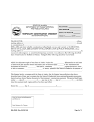 Form 25A-R648 Temporary Construction Easement (Standard/Partial Property) - Alaska