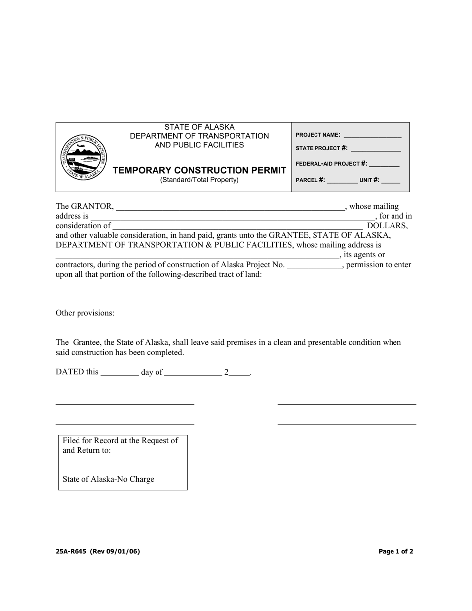 Form 25A-R645 - Fill Out, Sign Online and Download Printable PDF ...