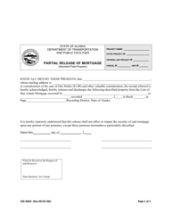 Document preview: Form 25A-R663 Partial Release of Mortgage (Standard/Total Property) - Alaska