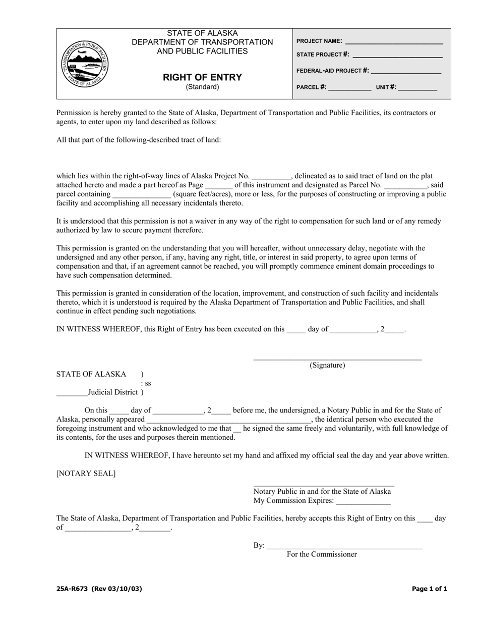 Form 25AR673 Fill Out, Sign Online and Download Printable PDF