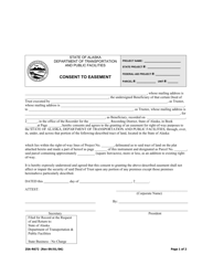 Document preview: Form 25A-R672 Consent to Easement - Alaska