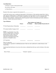 Form 25A-R758 Claim for Payment Income Basis in Lieu of Moving Expense (Business or Farm) - Alaska, Page 2