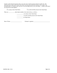Form 25A-R763 Claim for Payment (Owner Retention of Dwelling) - Alaska, Page 2