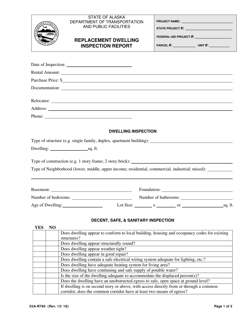 Form 25AR780 Download Printable PDF or Fill Online Replacement