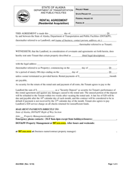 Document preview: Form 25A-R950 Rental Agreement (Residential Acquisition) - Alaska