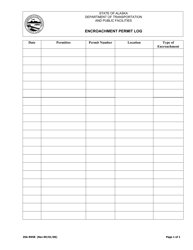 Document preview: Form 25A-R958 Encroachment Permit Log - Alaska