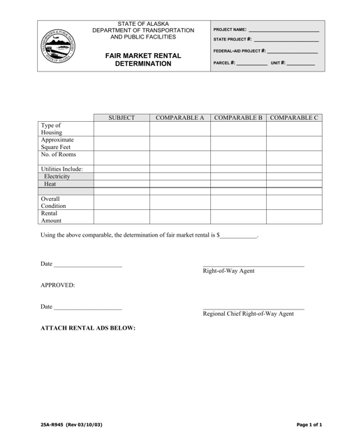 Form 25A-R945  Printable Pdf