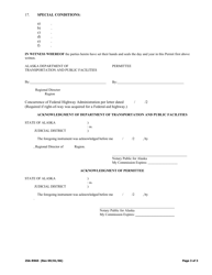 Form 25A-R965 Encroachment Permit (Short Form) - Alaska, Page 3