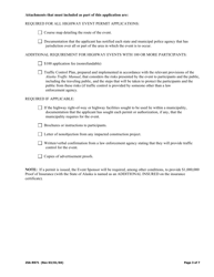 Form 25A-R971 Application for Highway Event Permit - Alaska, Page 3
