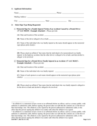 Form 25A-R977 Application for Participation in the Memorial Sign Program (For Highway Accident Victims) - Alaska, Page 2