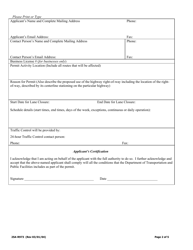 Form 25A-R973 Application for Lane Closure Permit - Alaska, Page 2
