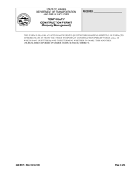 Document preview: Form 25A-R976 Temporary Construction Permit (Property Management) - Alaska