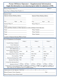 Nome Offshore Operator - Supplemental Information - Alaska