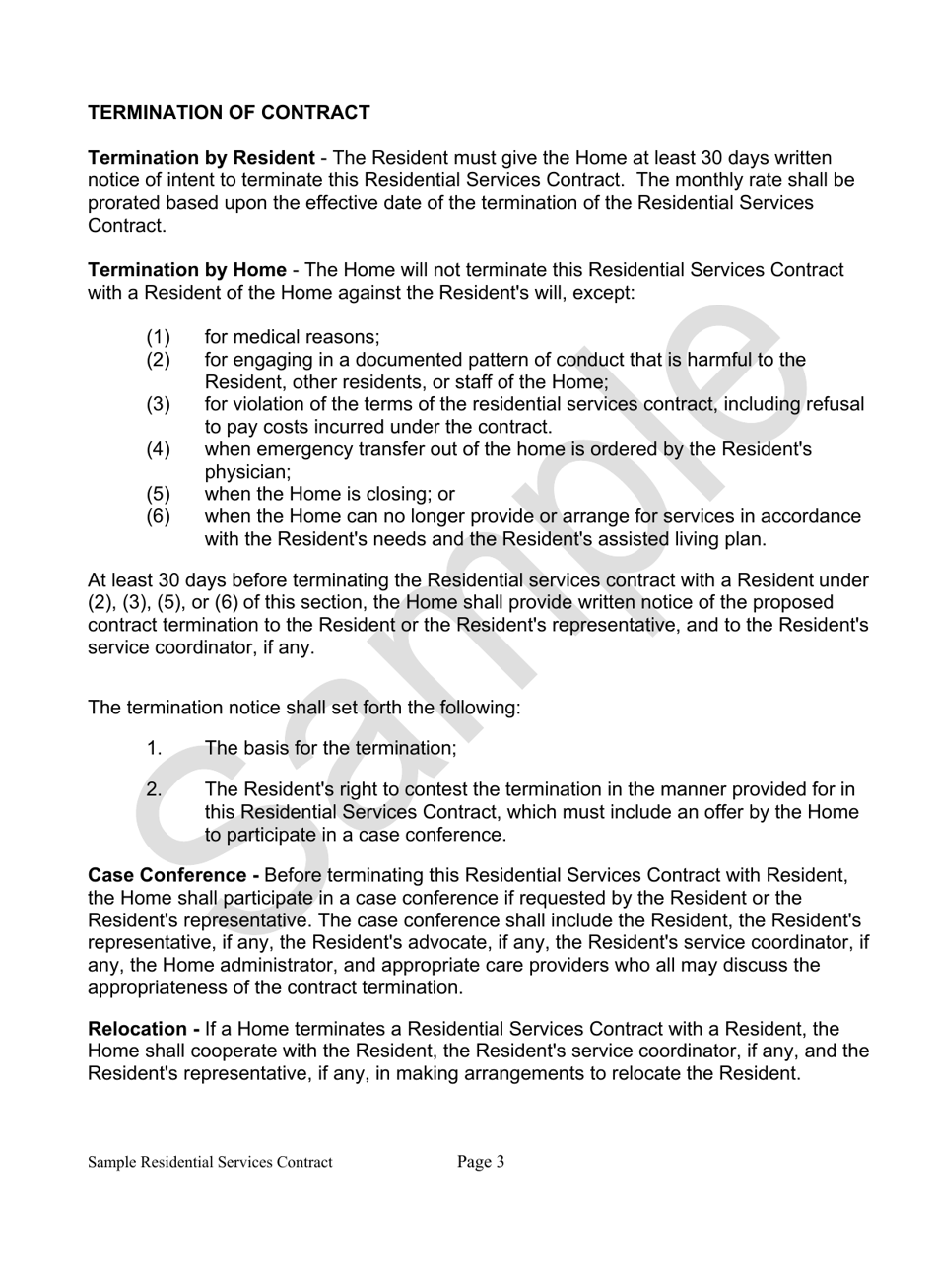 Sample Residential Services Contract - Alaska, Page 3