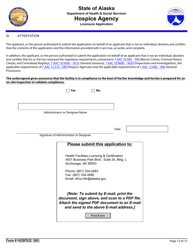 Form Hospice1001 Hospice Agency Licensure Application - Alaska, Page 13