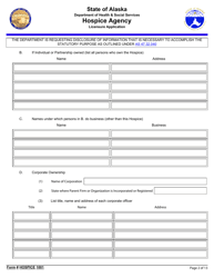Form Hospice1001 Hospice Agency Licensure Application - Alaska, Page 2