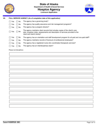 Form Hospice1001 Hospice Agency Licensure Application - Alaska, Page 5