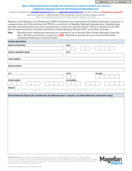 Submission Request Form for Pharmaceutical Manufacturers - Alaska