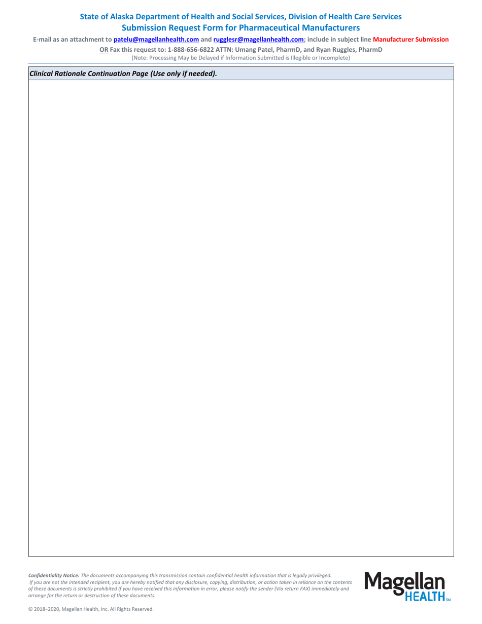 Submission Request Form for Pharmaceutical Manufacturers - Alaska, Page 4