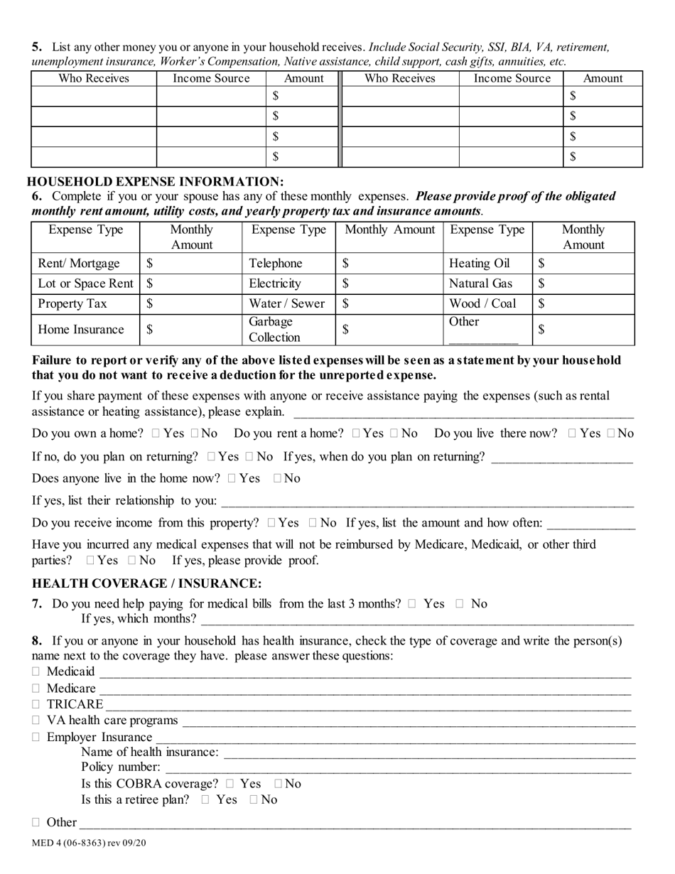 Form MED4 Medicaid Application for Adults and Children With Long Term Care Needs - Alaska, Page 3