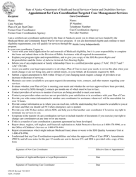 Document preview: Form UNI-05 Appointment for Care Coordination/Targeted Case Management Services - Alaska