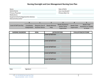 Document preview: Form UNI-18 Nursing Oversight and Care Management Nursing Care Plan - Alaska