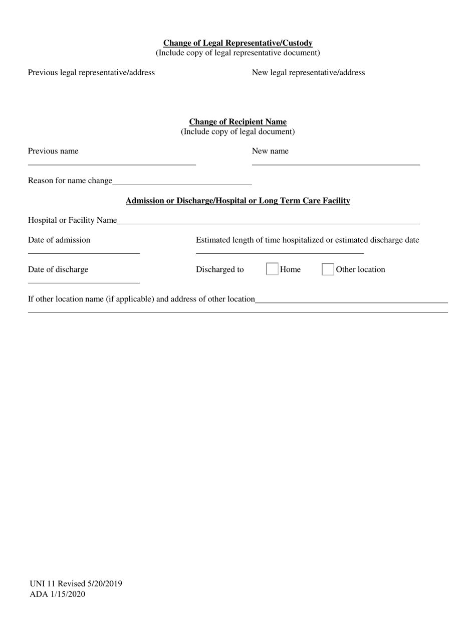 Form UNI-11 Recipient Change of Status - Alaska, Page 2