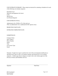 Form EM-4 Request for Cost Estimate - Blank - Alaska, Page 2