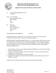 Document preview: Form EM-09 Request for Cost Estimate - Ramp Cover - Alaska