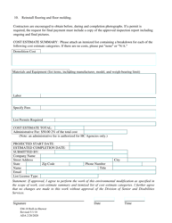 Form EM-10 Request for Cost Estimate - Roll-In Shower - Alaska, Page 2
