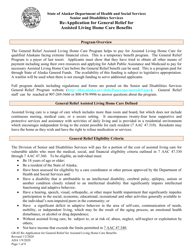 Document preview: Form GR-02 Renewal Application for General Relief Assisted Living Care - Alaska