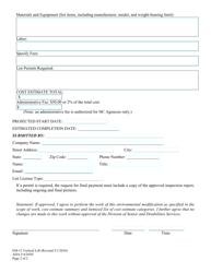 Form EM-12 Request for Cost Estimate - Vertical Lift - Alaska, Page 2