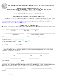 Document preview: Form IDD-01 Eligibility Determination and Request for Services Application - Alaska