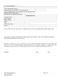 Form EM-3 Request for Cost Estimate - Bathroom Accessibility - Alaska, Page 3